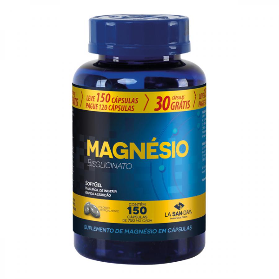 Magnesio Bisglicinato Lasanday Leve 150 Pague 120 Capsulas 750mg  Especial