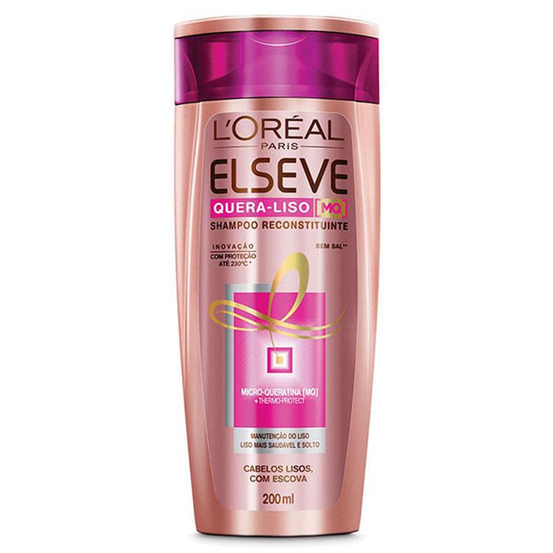 Shampoo Elseve Quera Liso Reconstituinte 200ml