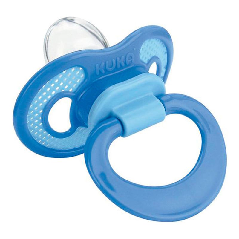 Chupeta Kuka Super Ventilada Com Argola Bico Silicone Orto N.2 Azul