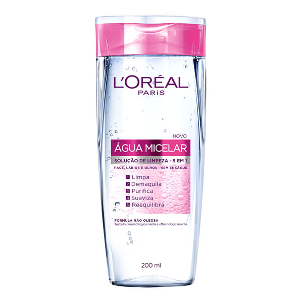 Água Micelar Loréal Solução De Limpeza 5 Em 1 200ml