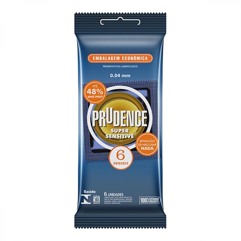 Preservativo Prudence Super Sensitive Com 6 Unidades