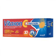 Vitaxon C Com 10 Comprimidos Efervecentes 3+tripla Acao Sabor Laranja