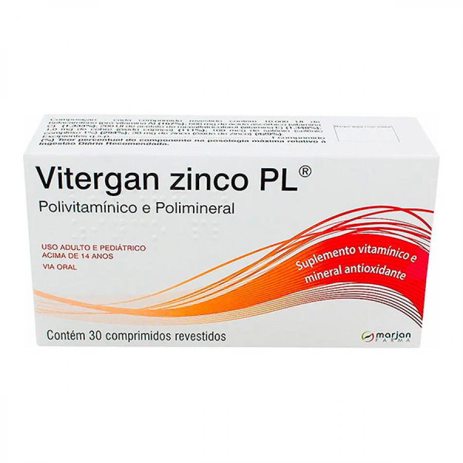 Vitergan Zinco Pl Com 30 Comprimidos