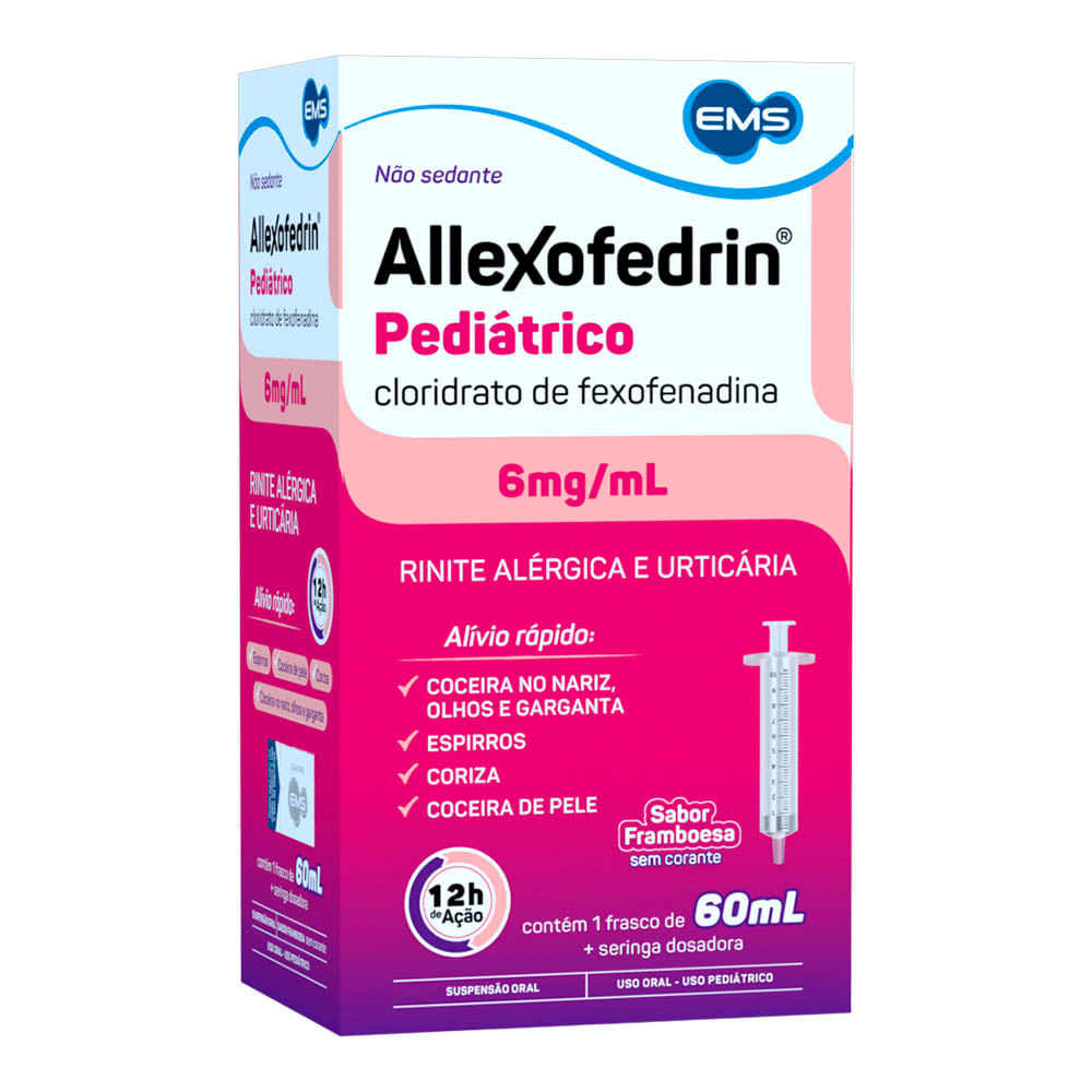 Allexofedrin 6mg/ml Pediátrico Sabor Framboesa 60ml