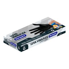 LUVA VINILFLEX COM 100 PRETA SEM PO G