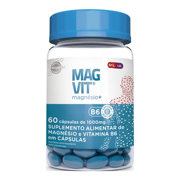 Magvit + B6 750mg Com 60 Cápsulas Magvit + B6 750mg Com 60 Capsulas