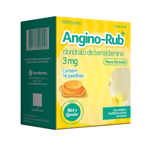 Pastilha Angino-rub Mel E Limao Com 16