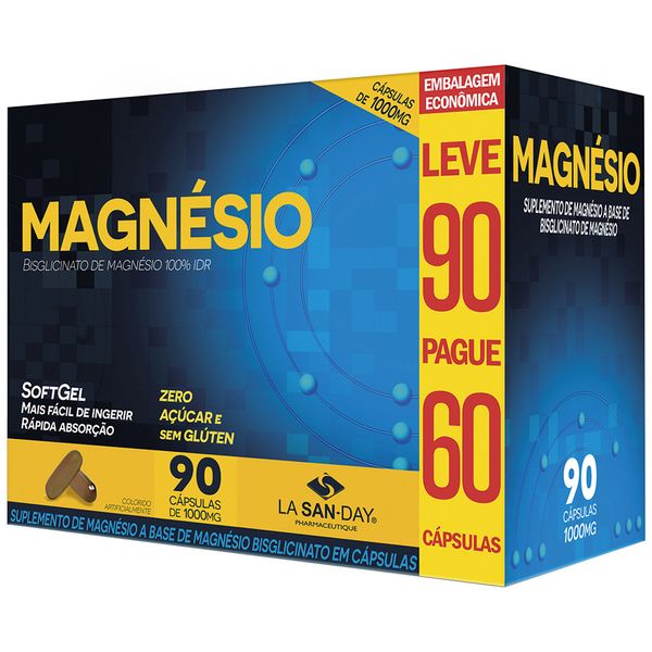 Magnesio Bisglicinato La San-day Leve 90 Pague 60 Capsulas