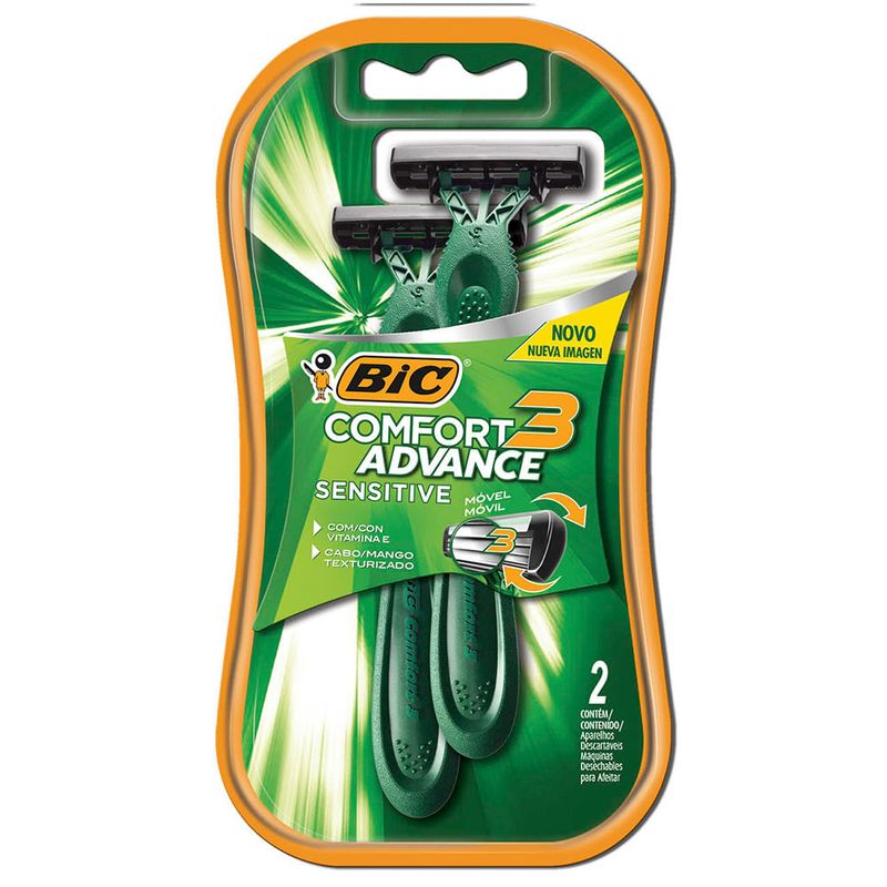 Aparelho Bic Barbear Comfort3 Advance Com 2 Sensitive