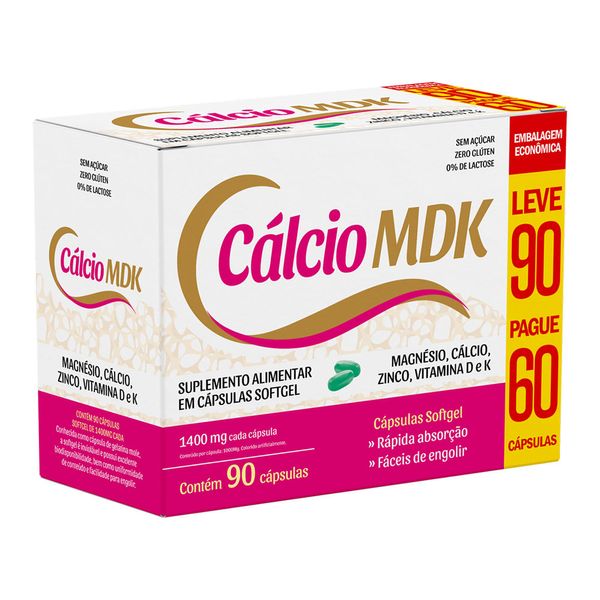 Cálcio Mdk La San-day Leve 90 Pague 60 Cápsulas Calcio Mdk La San-day Leve 90 Pague 60 Capsulas