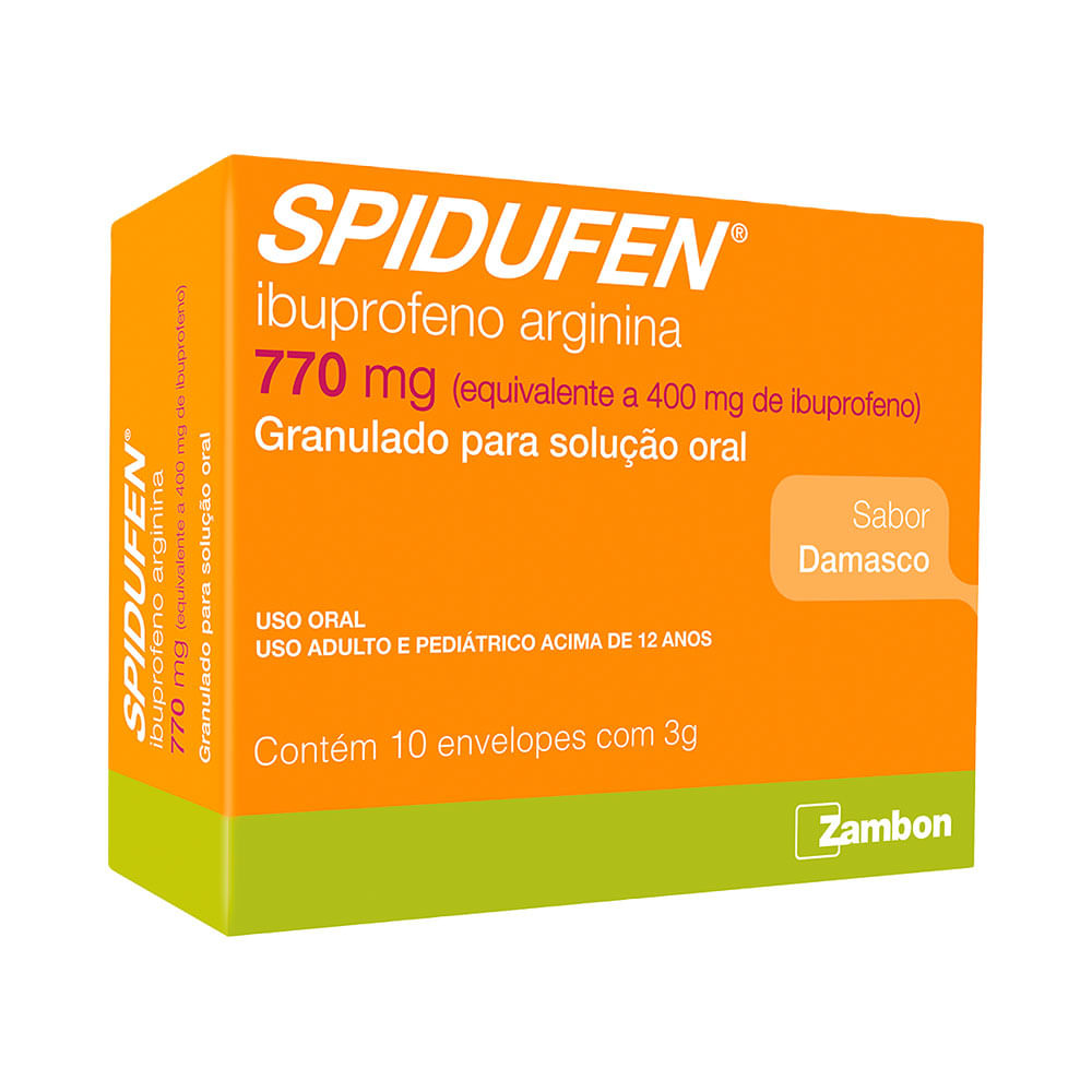 Spidufen C/10x3gr Envelopes Granulados Para Solucao Oral 400mg Damasco