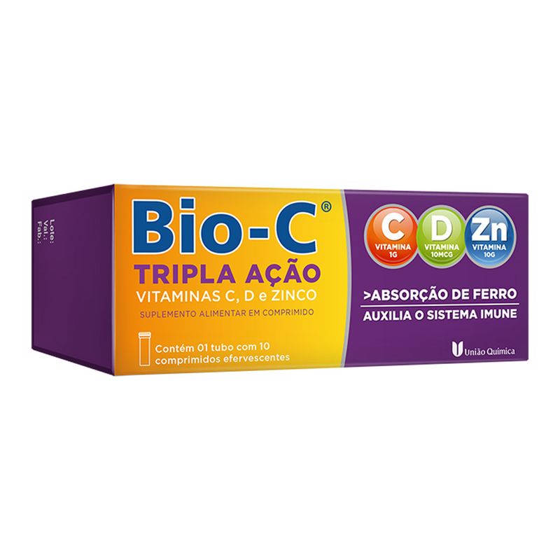 Bio C Tripla Acao Com 10 Comprimidos Efervecentes - precopopular