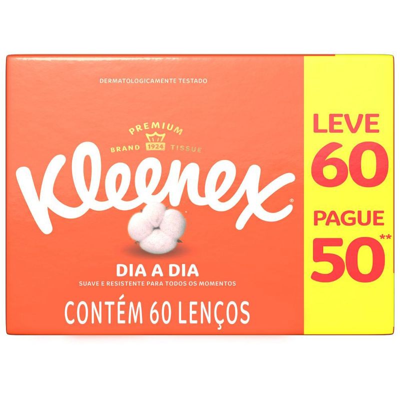 Lenco De Papel Kleenex Dia A Dia Leve 60 Pague 50 Unidades