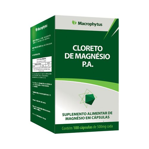 Cloreto-De-Magnesio-P.a-Macrophytus-Com-100-Capsulas-500mg