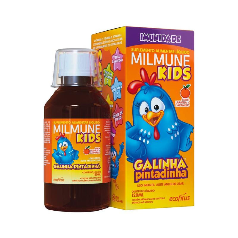 Milmune Kids Galinha Pintadinha 120ml Laranja+caramelo - precopopular