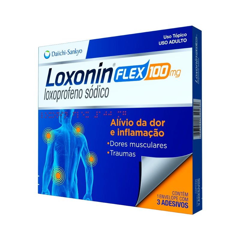 Loxonin Flex Com 3 Adesivos 100mg - precopopular