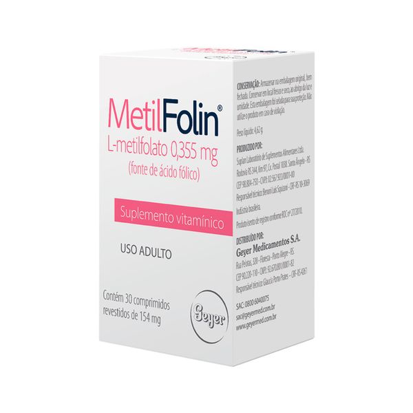 Metilfolin Com 30 Comprimidos