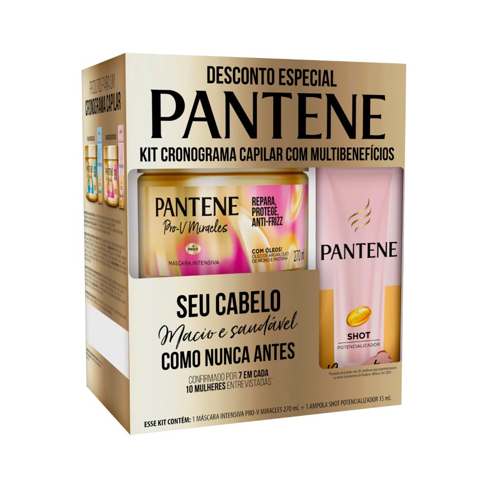 Mascara Para Tratamento Pantene 270+15ml Ampola Shot Repara Especial ...