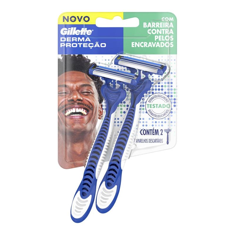Aparelho Gillette Barbear Com 2 Derma Protecao