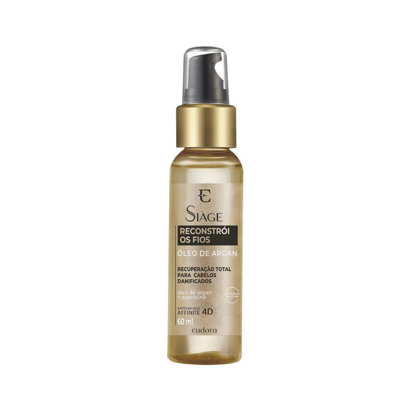 Oleo De Argan Eudora Siage Reconstroi Os Fios 60ml