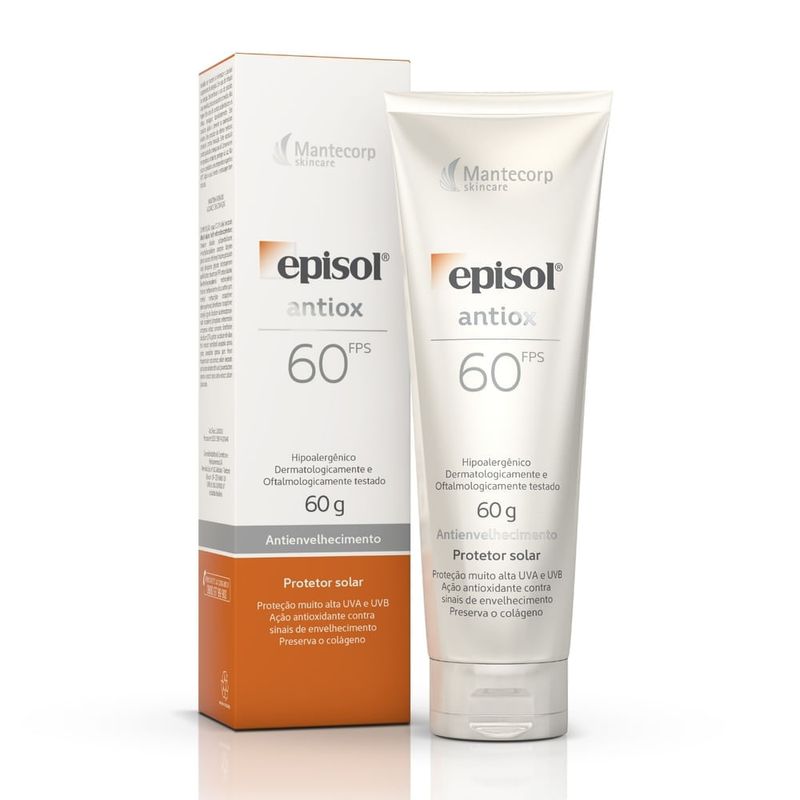 Protetor Solar Episol Antiox Fps 60 Bg 60g Or