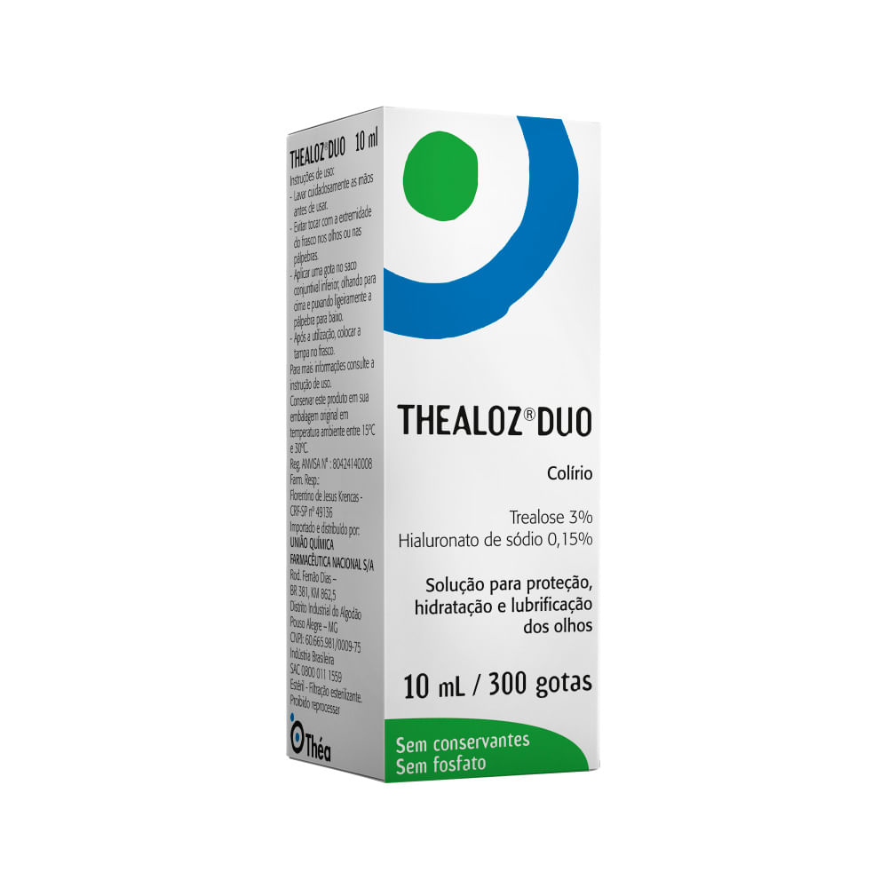 Thealoz Duo 10ml Solucao Oftalmica 3% + 0,15%
