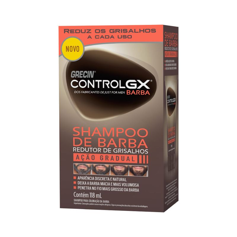 Shampoo Grecin Barba Control Gx 118ml Redutor De Grisalho