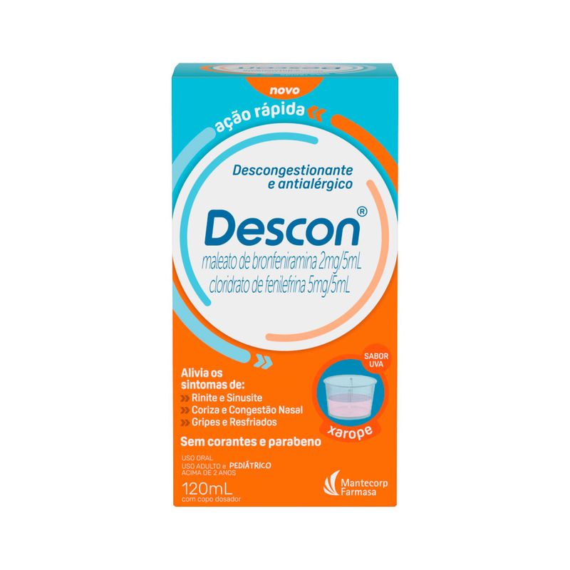 Descon 120ml Xarope 2+5mg/5ml Uva precopopular