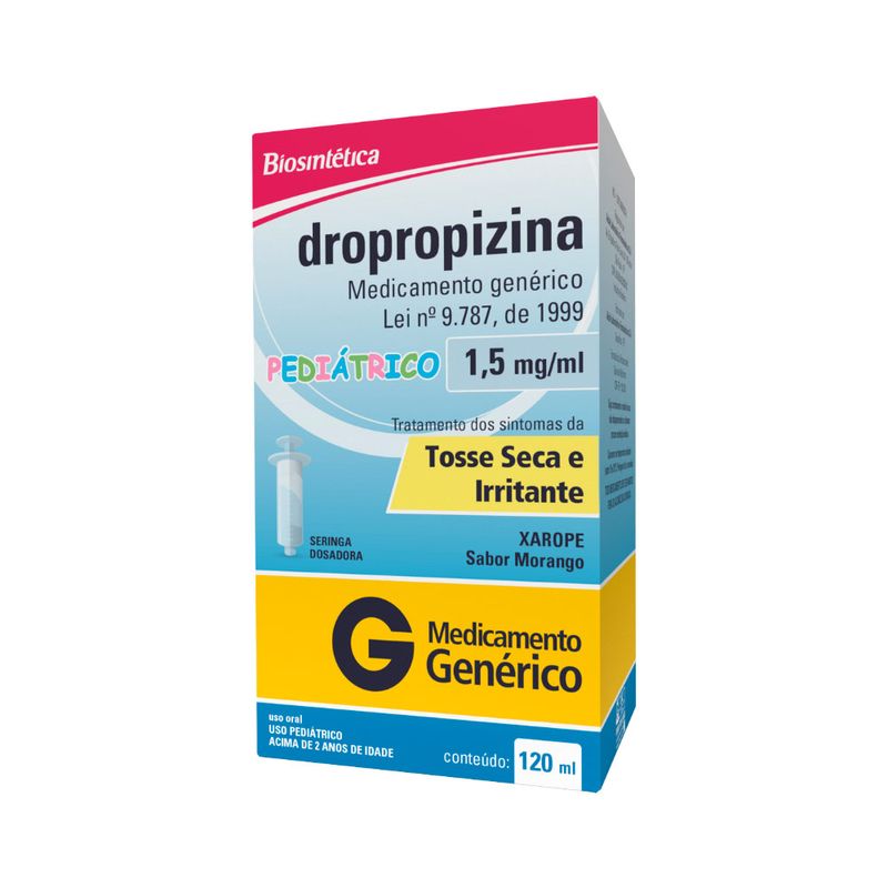 Dropropizina Biosintetica 120ml Xarope Infantil 1,5mg/ml Generico