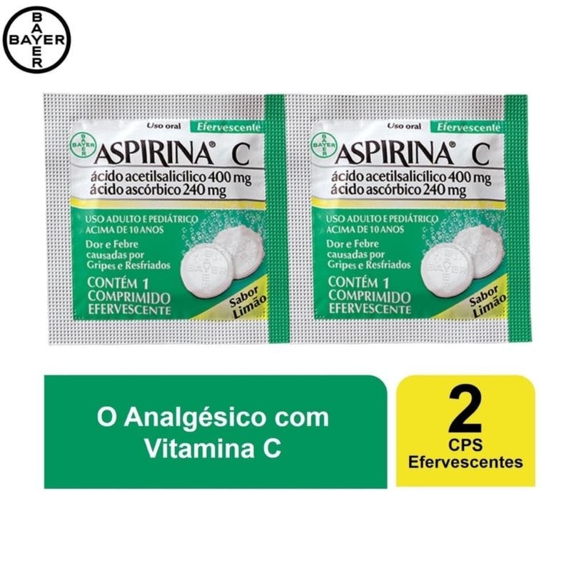 Analgésico Aspirina C Limão 2 Comprimidos Efervescentes Bayer Analgesico Aspirina C Limao 2 Comprimidos Efervescentes Bayer