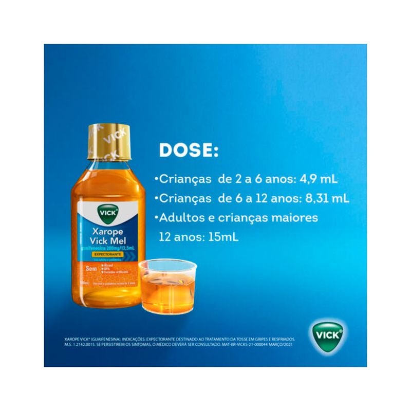 Vicks Xarope Expectorante Mel Farmácia Home