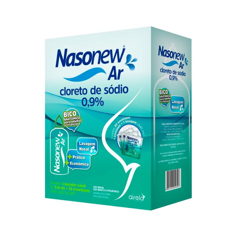 Nasoar Lota 0,9% Granulado Para Solução Nasal 15 Envelopes + Frasco  Aplicador