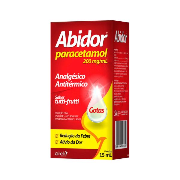 Abidor Paracetamol 15ml Solucao Oral Gotas 200mg/ml Tutti-frutti