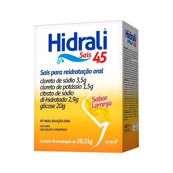 Hidrali Sais De Reidratação Sabor Laranja 4 Envelopes 28,31g Hidrali Sais De Reidratacao Sabor Laranja 4 Envelopes 28,31g