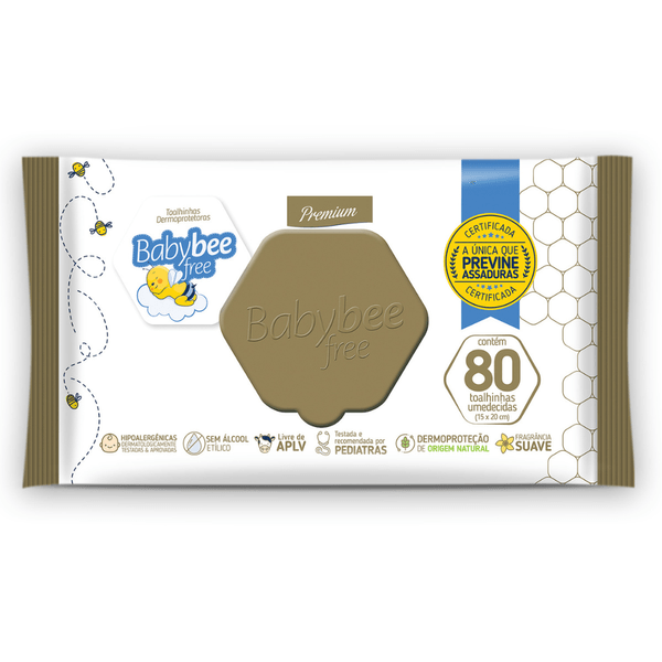 Toalha Umedecida Baby Bee Free Com 80 Dermoprotetora