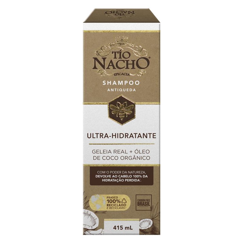 Shampoo Antiqueda Ultra-hidratante Geleia Real E Oleo De Coco Tio Nacho 415ml