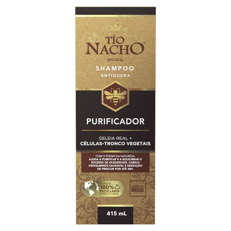 Shampoo Antiqueda Purificador Geleia Real E Celulas-tronco Vegetais Tio Nacho 415ml