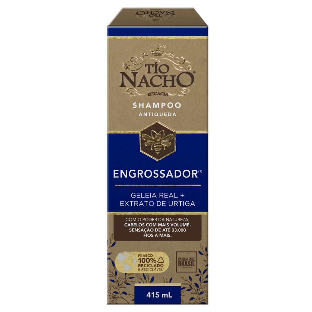 Shampoo Antiqueda Engrossador Geleia Real E Extrato De Urtiga Tío Nacho  415ml