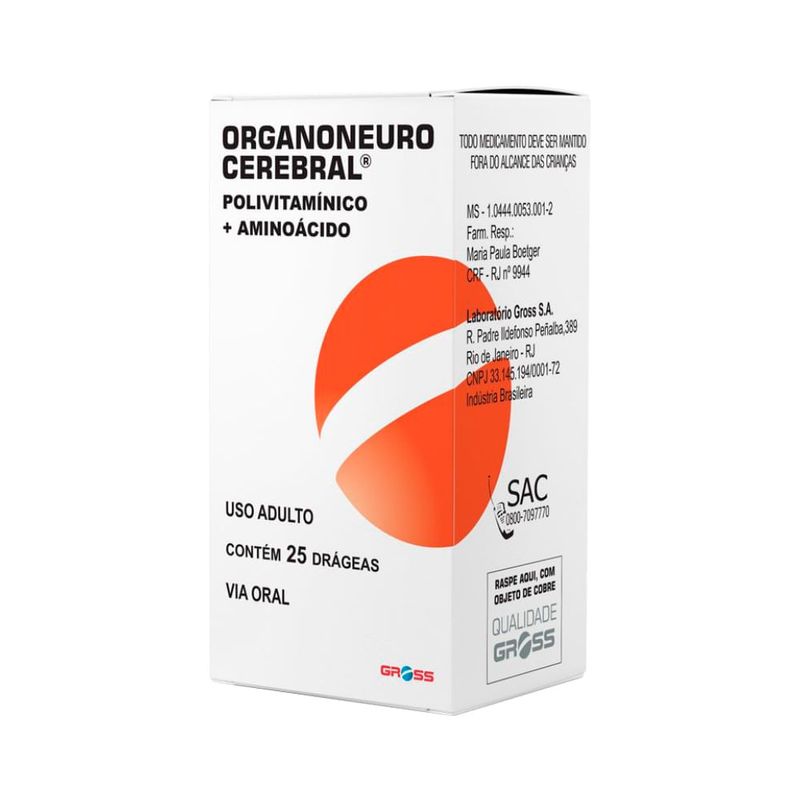 Organoneuro Cerebral Com 25 Drageas