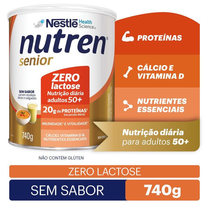 Nutren Senior 740gr Po Sem Sabor Zero Lactose - precopopular