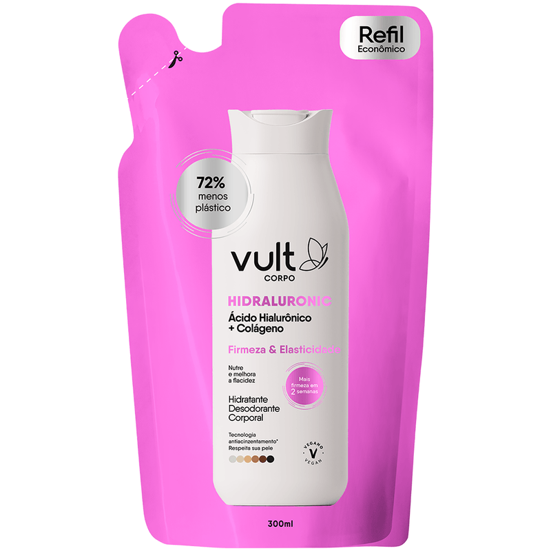 Hidratante Vult Corpo Hidraluronic 300ml Firmeza Elasticidade Refil