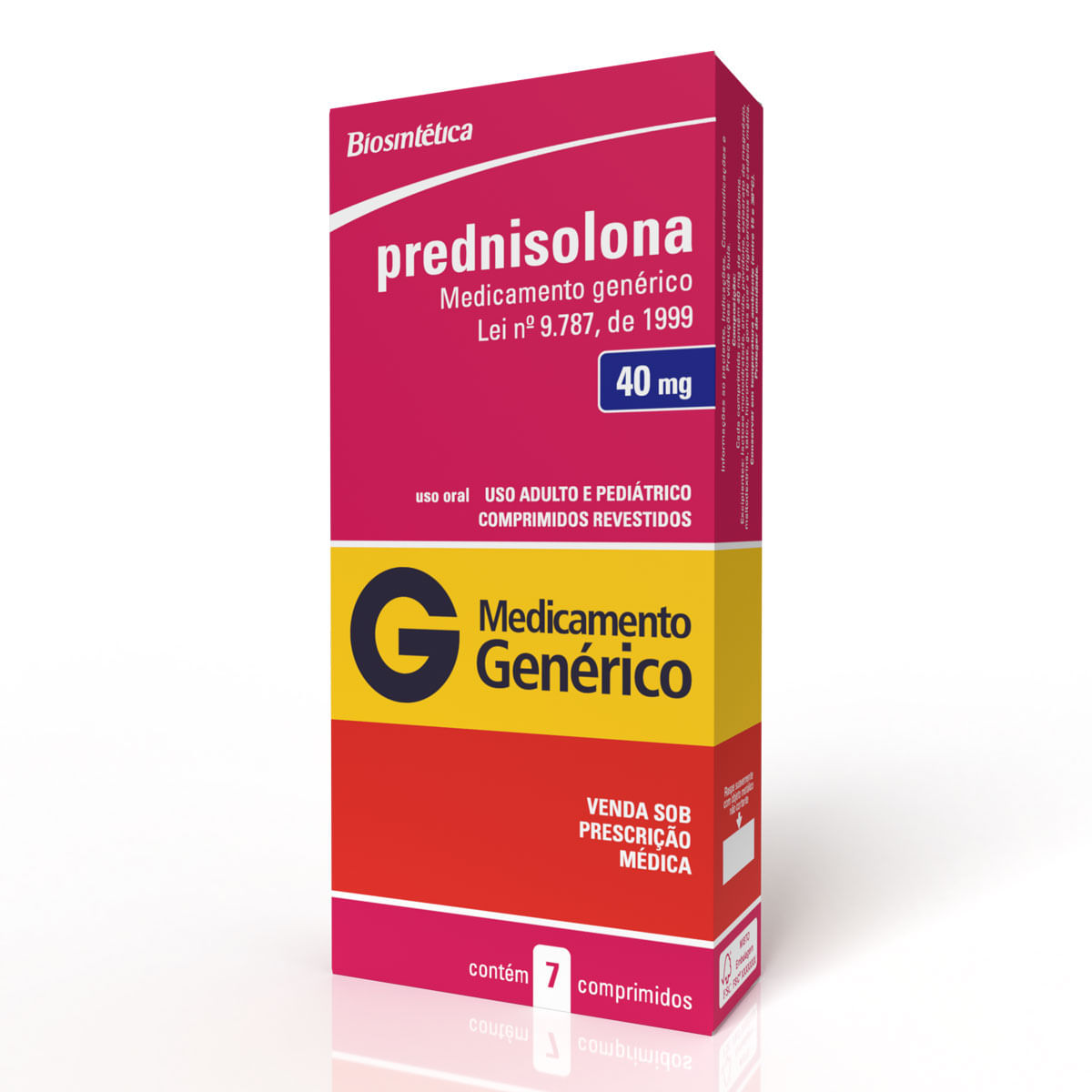 Prednisolona 40mg Com 7 Comprimidos Biosintética Genérico