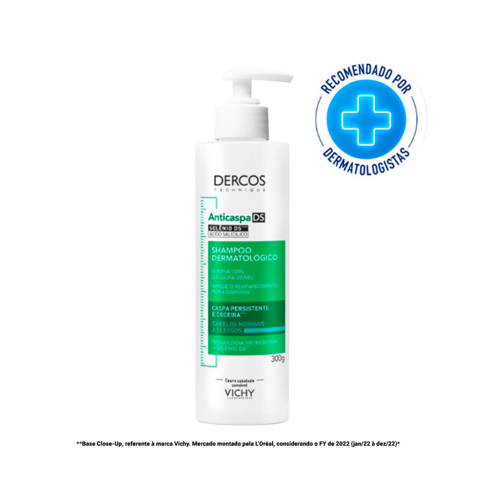 Shampoo Anticaspa Vichy Dercos Ds Cabelos Normais A Oleosos 300g