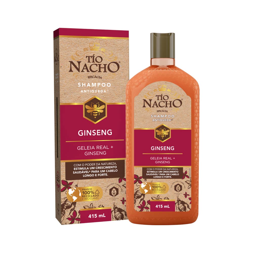 Shampoo Antiqueda Geleia Real E  Ginseng Tío Nacho 415ml