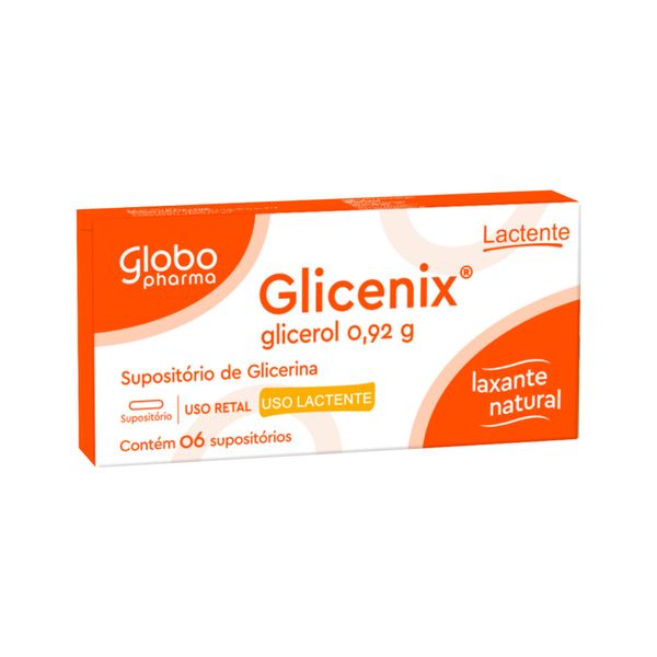 Glicenix Supositorio De Glicerina 0,92gr Com 6 Lactante Globo Pharma