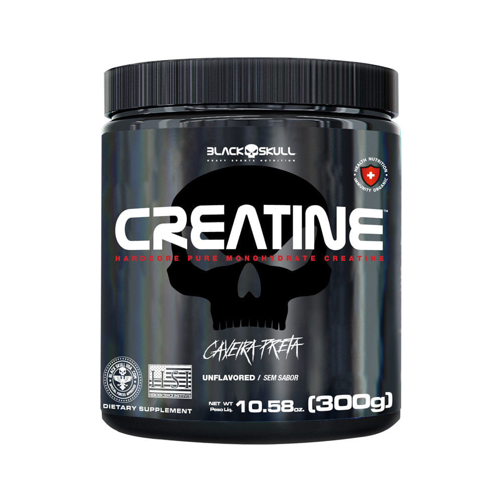 Black Skull Creatina 300gr Sem Sabor