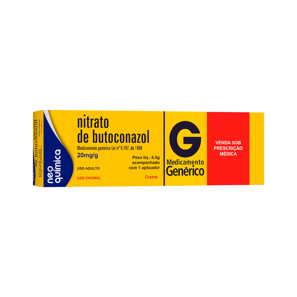 Nitrato De Butoconazol 20mg/g Com 6,5gr Creme Vaginal + Aplicador  Generico