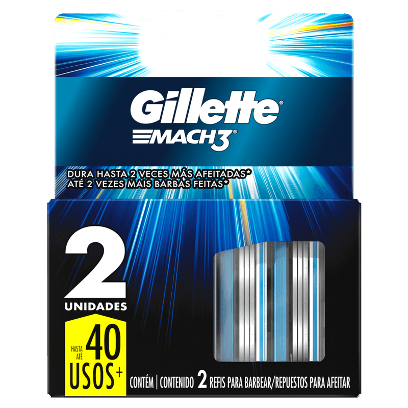 Lâmina Gillette Mach3 Regular Com 2 Unidades Lamina Gillette Mach3 Regular Com 2 Unidades