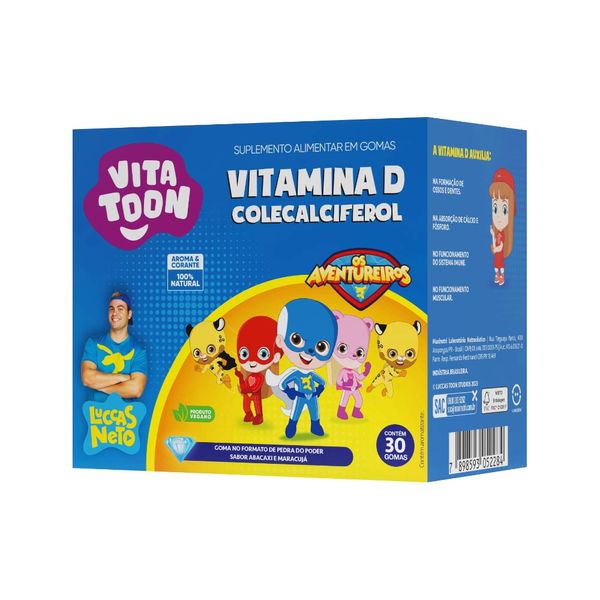 Vitatoon Vitamina D Colecalciferol Os Aventureiros Com 30 Gomas Abacaxi E Maracuja