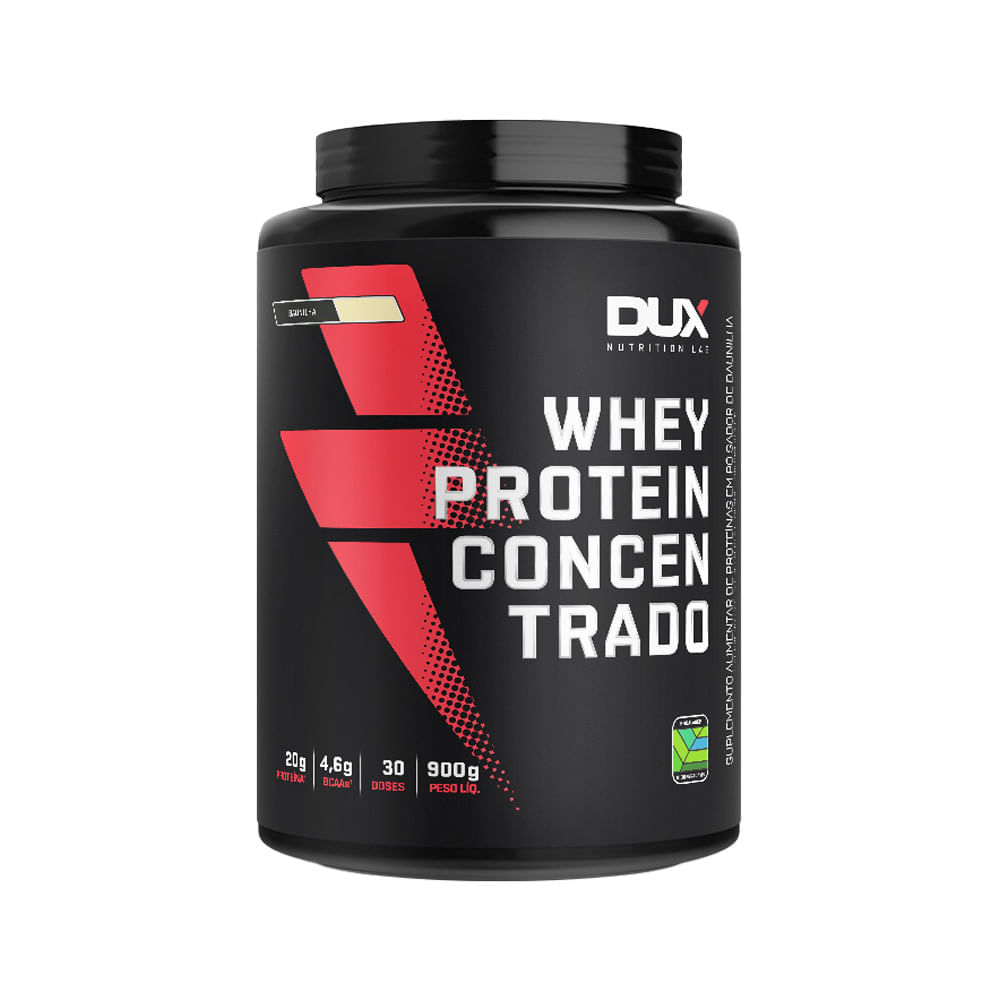 Suplemento Dux Whey Protein Concentrado 900gr Baunilha